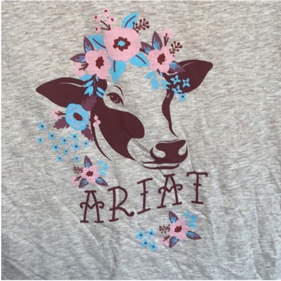 Ariat Real Moo Short Sleeve Tee Cream Size L - Picture 6 of 9